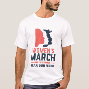 Camiseta La marcha de las mujeres en Pittsburgh escucha nue