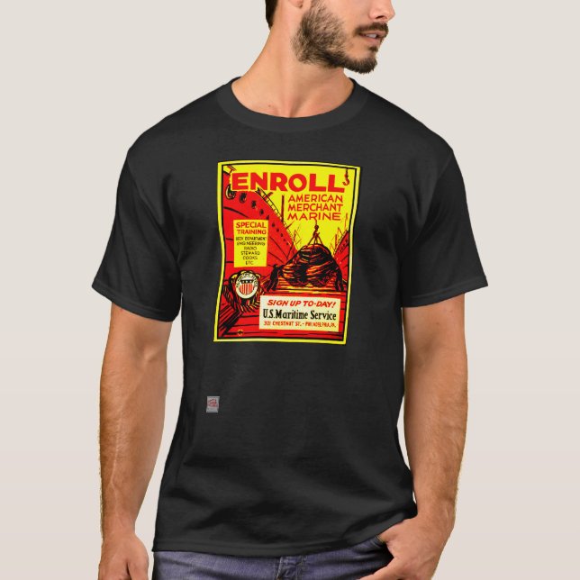 Camiseta La marina mercante estadounidense se inscribe hoy  (Anverso)