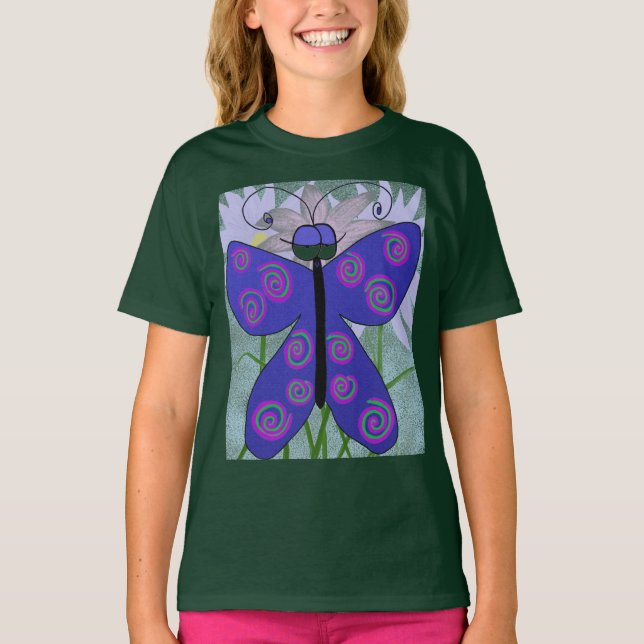 Camiseta La Mariposa Cuta Con Una Pintura De Actitud (Anverso)