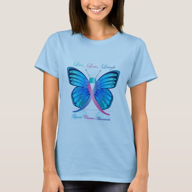 Camiseta La mariposa de la tiroides sea consciente (Anverso)