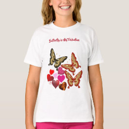 Camiseta La mariposa es mi Chica Valentine Sweeping Heart