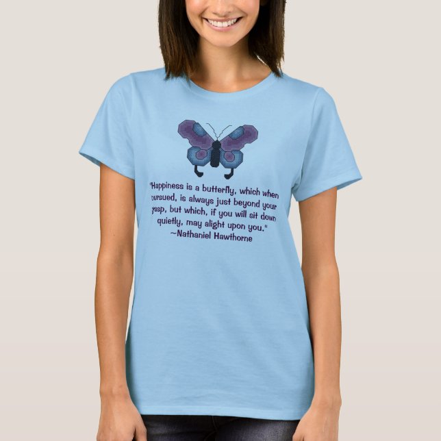 Camiseta La mariposa, "felicidad es una mariposa, que whe… (Anverso)