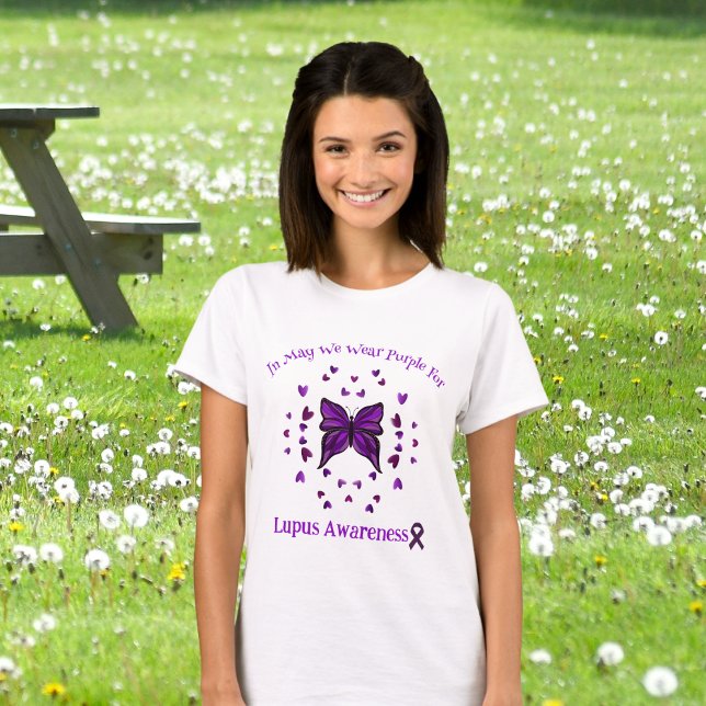 Camiseta La mariposa morada Lupus Awareness Purple Ribbon p (Subido por el creador)