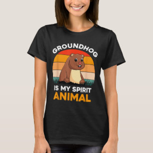 Camiseta La marmota es mi animal espiritual Retro Día de la