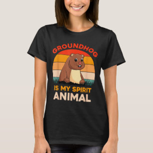 Camiseta La marmota es mi animal espiritual Retro Día de la