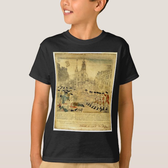 Camiseta La masacre de Boston de Paul Revere (Anverso)