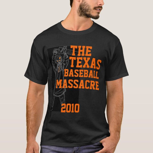 Camiseta ¡La masacre del béisbol de Tejas! (Anverso)