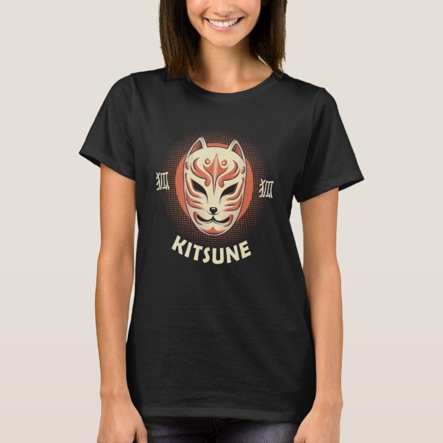 Camiseta La máscara de kitsune de Otaku, la zorra japonesa  (Anverso)