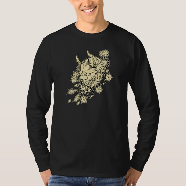 Camiseta La máscara del tatuaje japonés Hannya Devil con lo (Anverso)