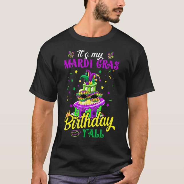 Camiseta La mascarada del Fiesta del cumpleaños de mi Mardi (Anverso)