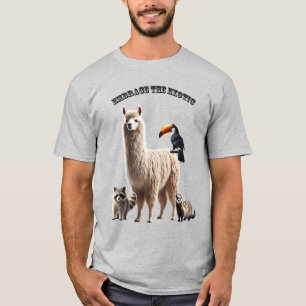 Camiseta La mascota exótica Lover Llama, Raccoon, Ferret y 