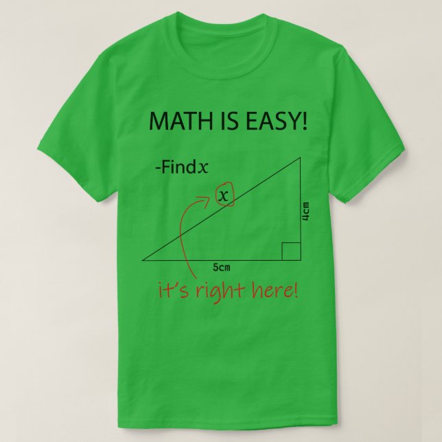 Camiseta La matemática es fácil, la matemática es divertida (Diseño del anverso)