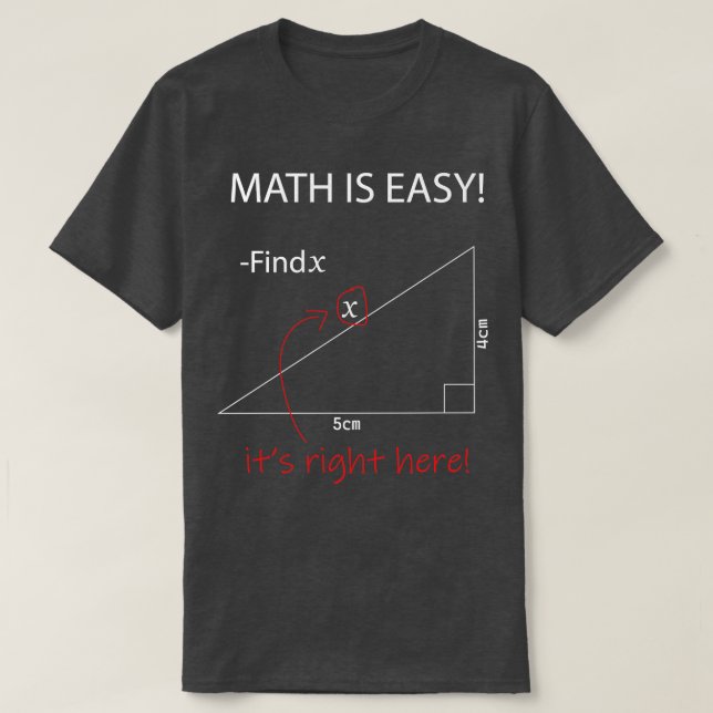 Camiseta La matemática es fácil, la matemática es divertida (Diseño del anverso)