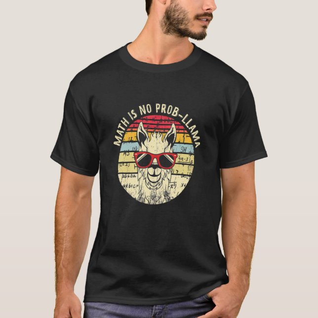 Camiseta La matemática no es un problema Llama   Profesor L (Anverso)