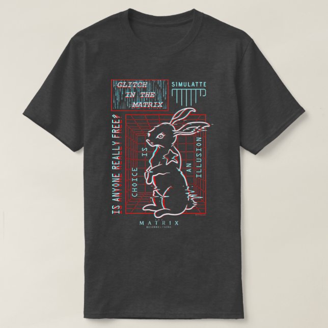 Camiseta La matriz del destello de conejo blanco (Diseño del anverso)