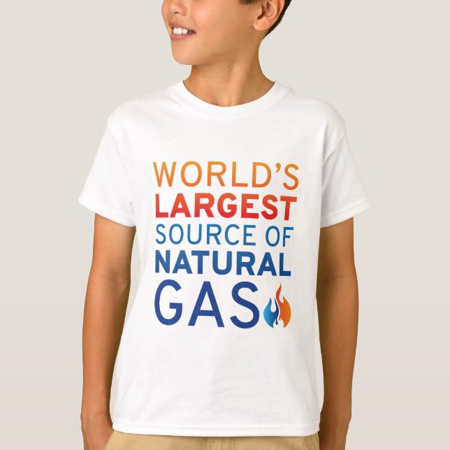 Camiseta La mayor fuente mundial de gas natural (Anverso)