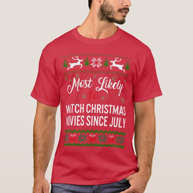 Camiseta La mayoría de Likelyo ve películas de Navidades de (Anverso)