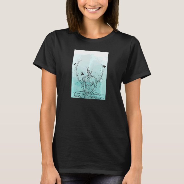 Camiseta La meditación motivacional del Ave de Yoga femenin (Anverso)