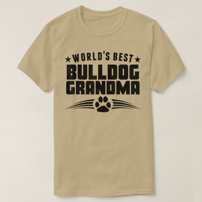 Camiseta La mejor abuela Bulldog del mundo  (Diseño del anverso)