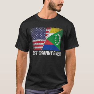 Camiseta La mejor abuela de madre de Comoros, la bandera de