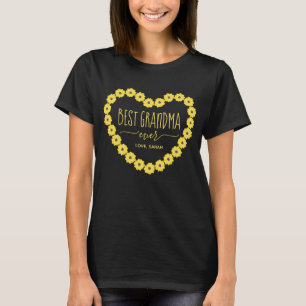 Camiseta La mejor abuela del corazón del girasol personaliz