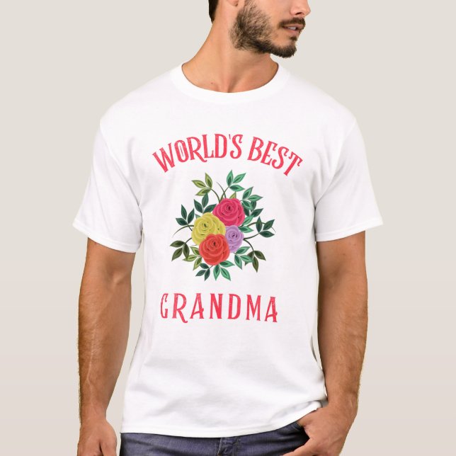 Camiseta La mejor abuela del mundo feliz día de la madre (Anverso)