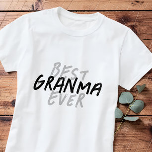 Camiseta La Mejor Abuela del Mundo Moderno Grunge Negro y G
