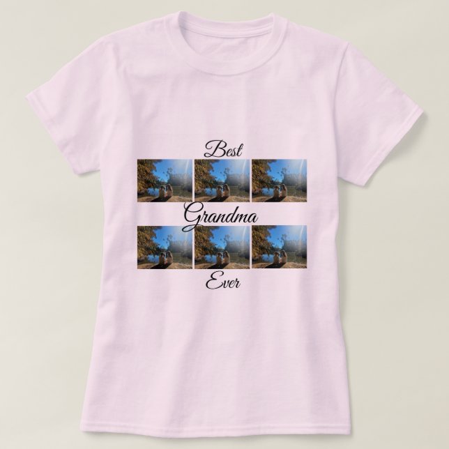Camiseta La mejor abuela jamás 6 Collage de fotos Regalo ro (Diseño del anverso)