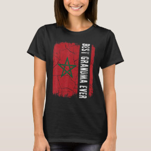 Camiseta La mejor abuela marroquí jamás bandera de Marrueco