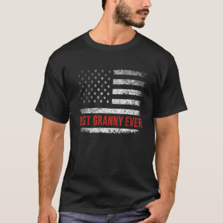 Camiseta La mejor abuela patriótica con bandera estadounide