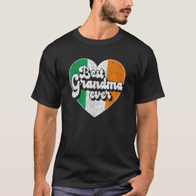 Camiseta La mejor abuela que jamás Irlanda Bandera Abuela I (Anverso)
