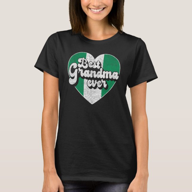 Camiseta La mejor abuela que jamás Nigeria Bandera Abuela N (Anverso)