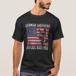 Camiseta La mejor bandera americana de perro pastor alemán 