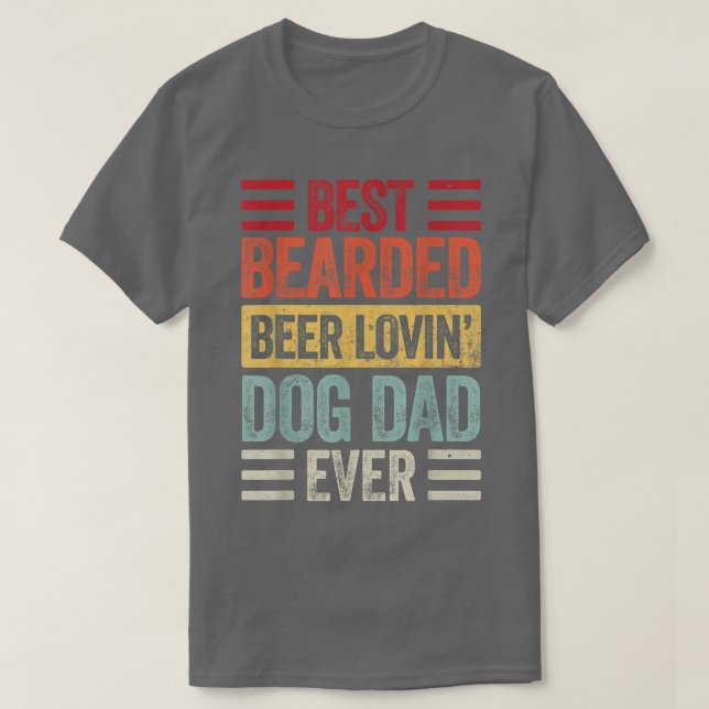 Camiseta La mejor cerveza barbuda ama perro papá perro aman (Diseño del anverso)