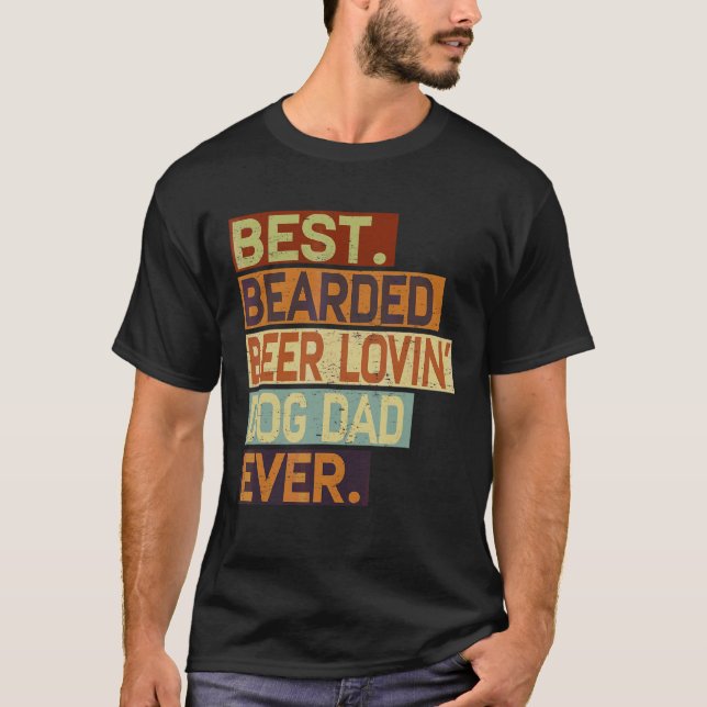Camiseta La mejor cerveza de barba que ama al perro papá qu (Anverso)