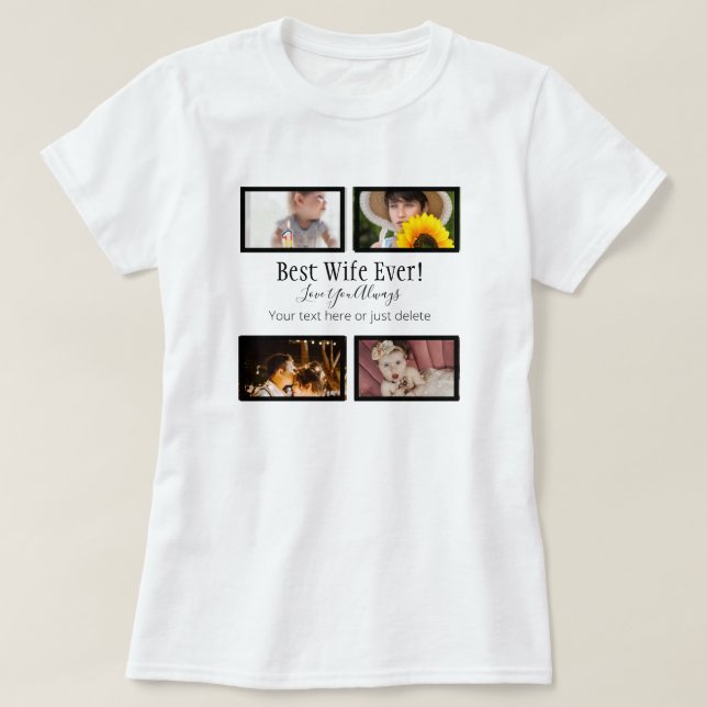 Camiseta ¡La mejor esposa de todos! Personalizado de Collag (Diseño del anverso)