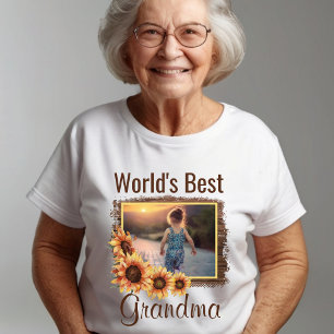 Camiseta La mejor foto-camiseta personalizada de la abuela 