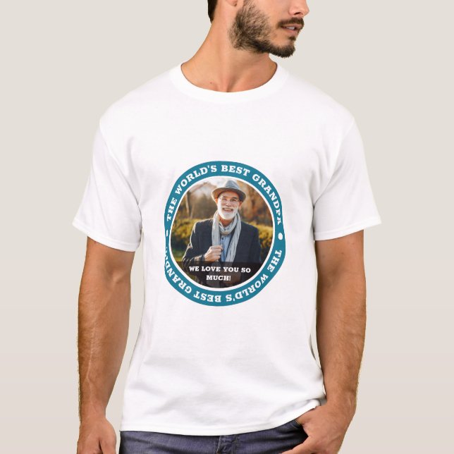 Camiseta La mejor foto del Personalizado moderno del abuelo (Anverso)