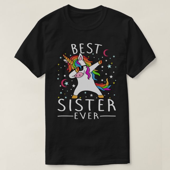 Camiseta La mejor hermana jamás Dabbing Unicorn (Diseño del anverso)