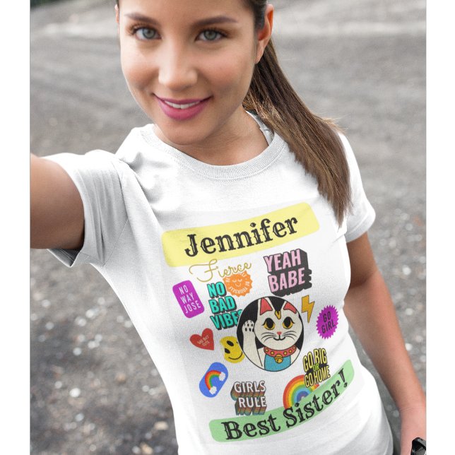 Camiseta La mejor hermana linda gatos personalizados se van (Subido por el creador)