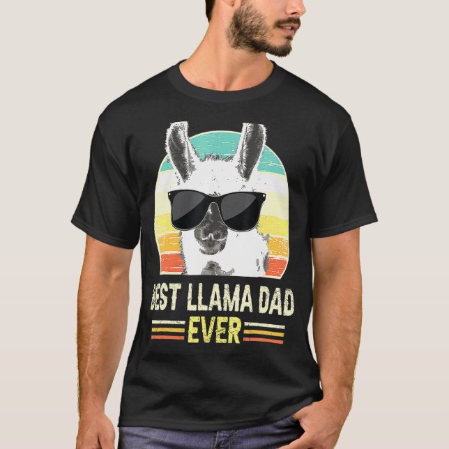 Camiseta La mejor llama del retro papá siempre Tee Alpaca c (Anverso)