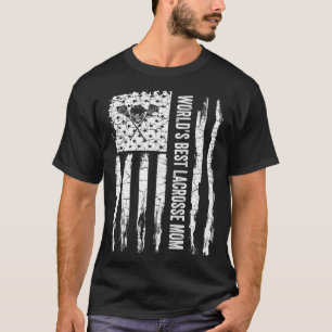 Camiseta La mejor madre de lacrosse del mundo de la bandera