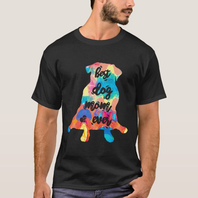 Camiseta La mejor madre de perro de pug pintando (Anverso)