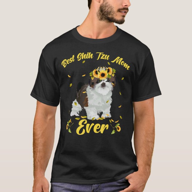 Camiseta La mejor madre del perro chií tuzú ha florado acti (Anverso)