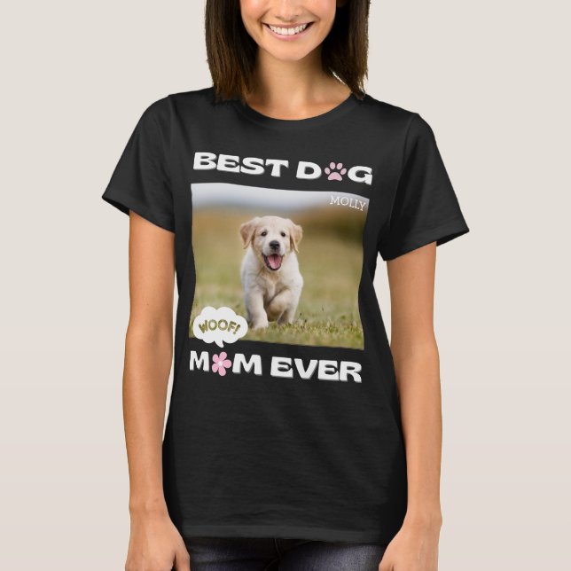 Camiseta La mejor madre del perro con Personalizado. (Anverso)