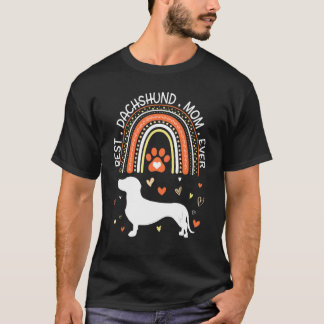 Camiseta La mejor madre del perro de Dachshund, mamá feliz