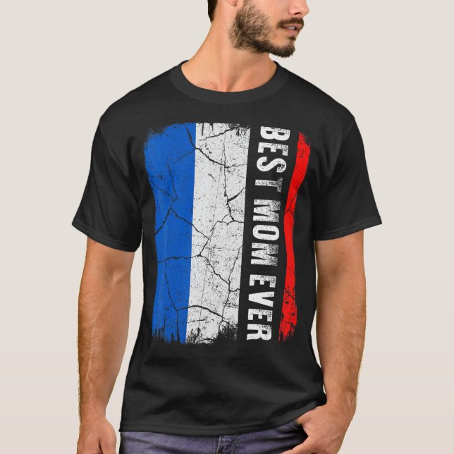 Camiseta La mejor madre francesa que jamás bandera el día d (Anverso)