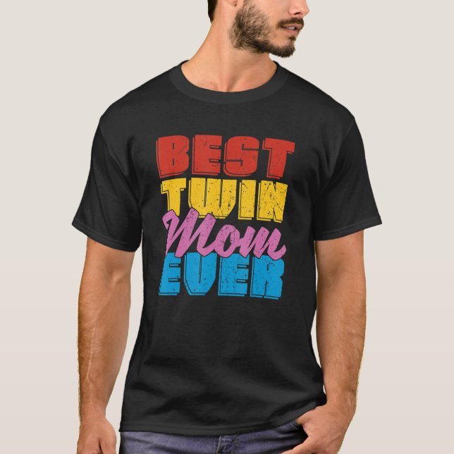 Camiseta La mejor madre gemela gemela mami retro madre geme (Anverso)