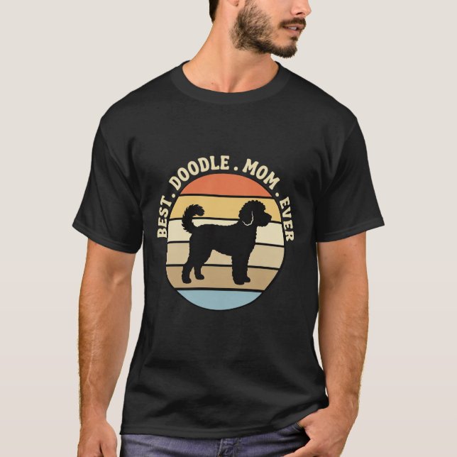 Camiseta La mejor mamá de Doodle Retro Perro (Anverso)