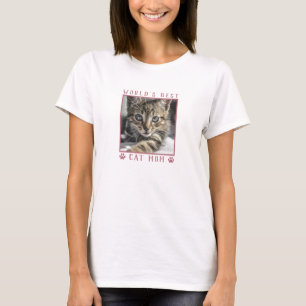 Camiseta La Mejor Mamá de Gatos del Mundo Huellas de Garra 